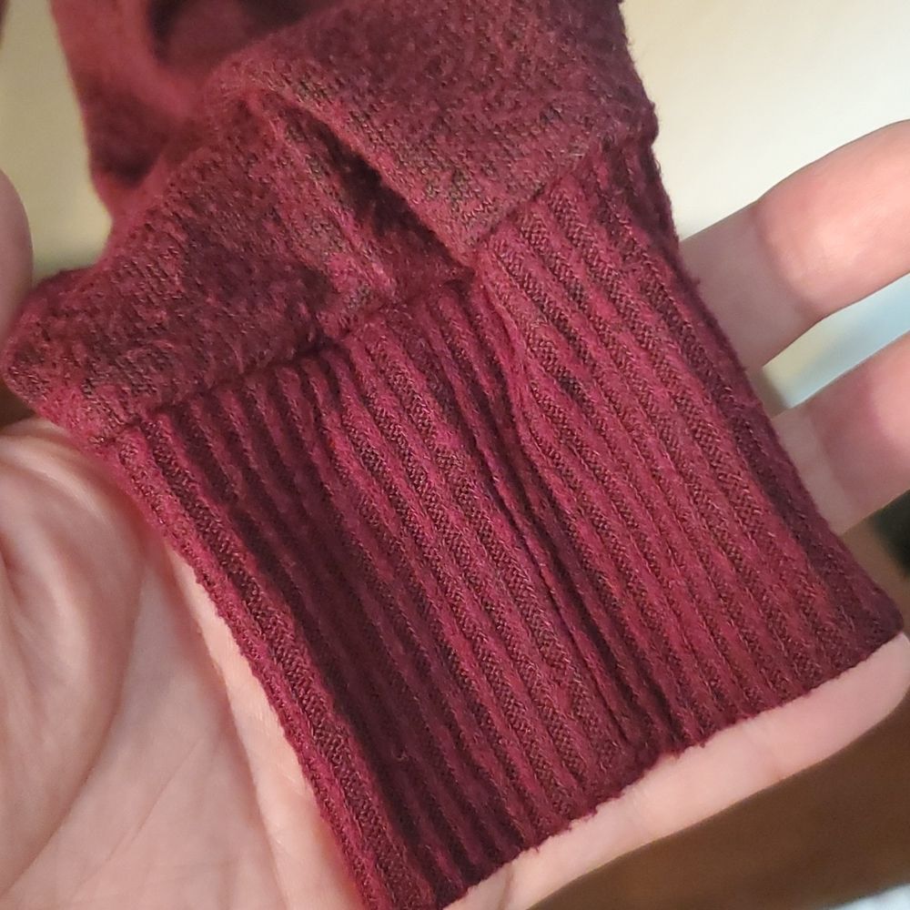 Lucky Brand Burgundy V-Neck Sweater Women's S/P Soft Knit Pullover Tunic Maroon - Picture 11 of 14